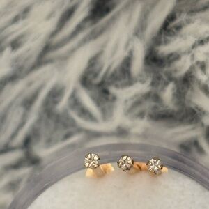 14 Kt Gold Diamond Gauge Earrings (3)